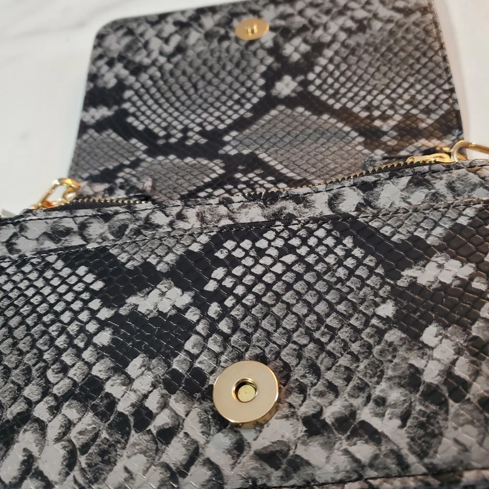 Bebe Purple Snakeskin Crossbody Bag